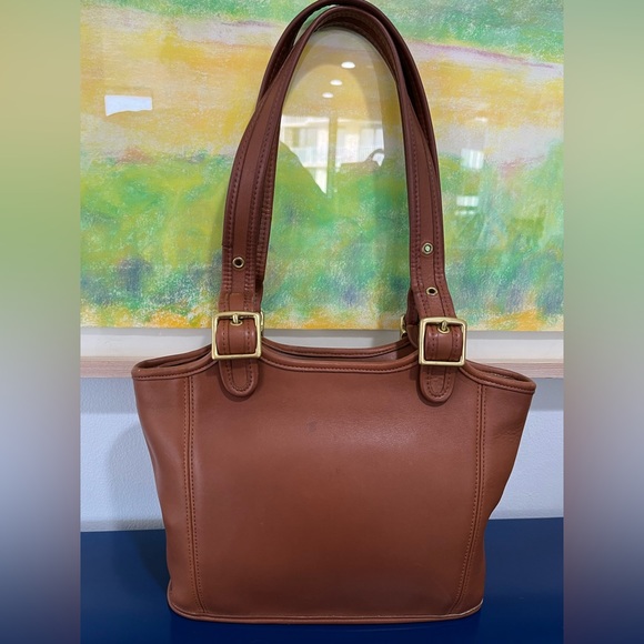 Coach Handbags - Coach Legacy Small Shopper Leather Shoulder Tote Bag 9086 British Tan Vintage 90